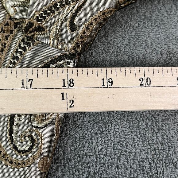 Kay Unger Blazer Jacket 4 Green Metallic Paisley Wool Blend Crop Art Old Money - Picture 10 of 10